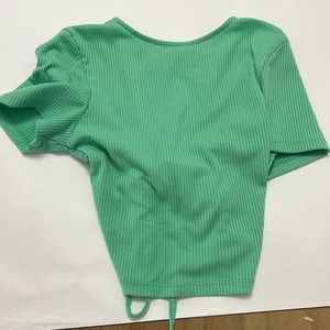 Green crop top us s